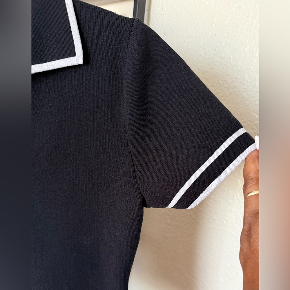 Bailey/44 Black and White Sculpt Ribbed Knit Top - Picture 6 of 8